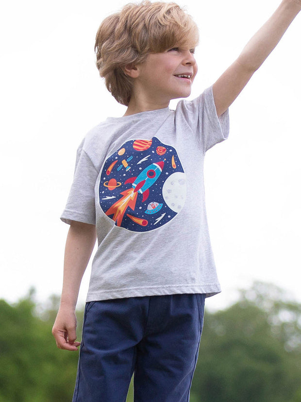 Kite - Boys organic telescope tales t-shirt grey - Placement print - Short sleeved