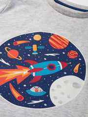 Kite - Boys organic telescope tales t-shirt grey - Placement print - Short sleeved