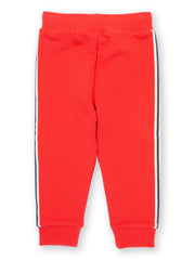Kite - Boys organic side stripe joggers red - Brush back sweat fabric - Elasticated waistband with adjustable ties