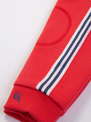 Kite - Boys organic side stripe joggers red - Brush back sweat fabric - Elasticated waistband with adjustable ties