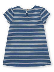 Kite - Girls organic smiley sun dress navy blue - Appliqué design - Short sleeves with gathers