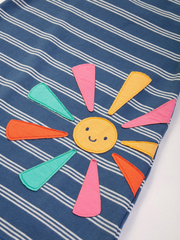 Kite - Girls organic smiley sun dress navy blue - Appliqué design - Short sleeves with gathers