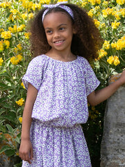 Kite - Girls organic Daisy Bell blouse purple - Short sleeved