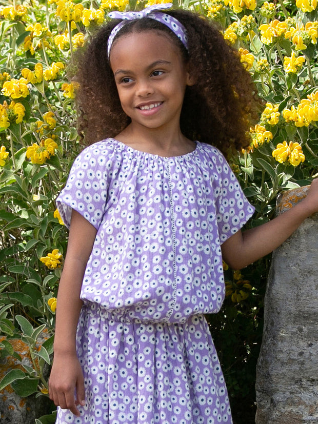 Kite - Girls organic Daisy Bell blouse purple - Short sleeved