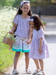 Kite - Girls organic Daisy Bell blouse purple - Short sleeved