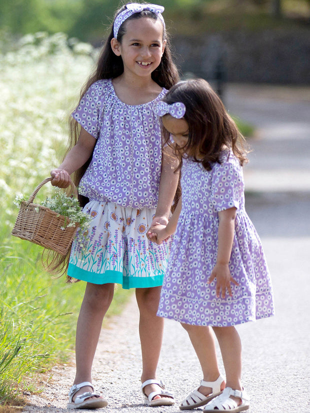 Kite - Girls organic Daisy Bell blouse purple - Short sleeved