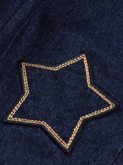 Kite - Boys organic star denim joggers navy blue - Elasticated waistband with adjustable ties