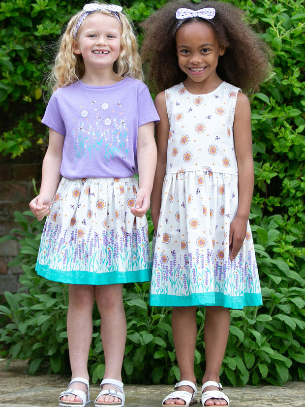 Kite - Girls organic lavender love skirt - Fully reversible