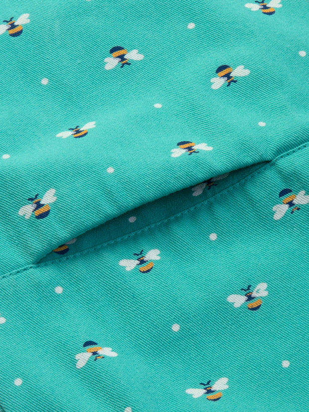 Kite - Girls organic queen bee pinafore green - Adjustable straps with coconut buttons