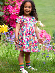 Kite - Girls organic peek-a-pony dress - Short sleeves with gathers