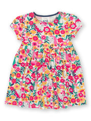 Kite - Girls organic peek-a-pony dress - Short sleeves with gathers