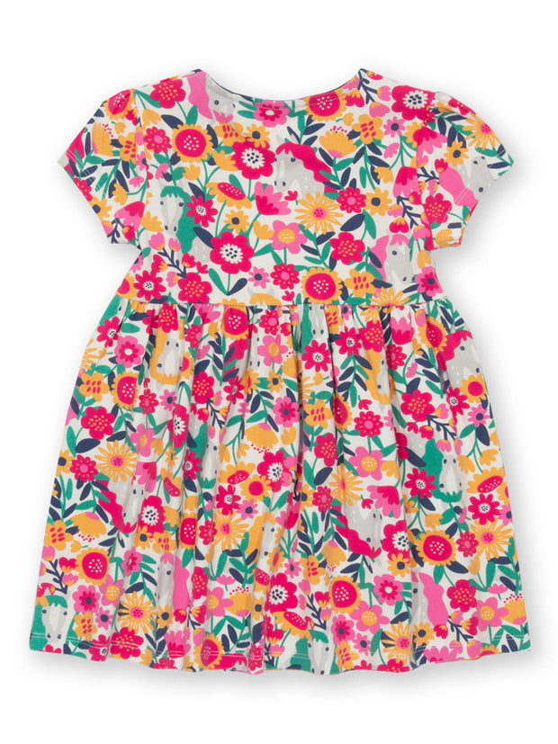 Kite - Girls organic peek-a-pony dress - Short sleeves with gathers