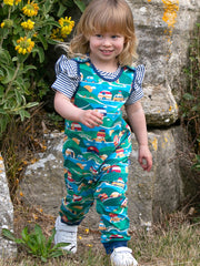 Kite - Kids organic holibobs dungarees - Shoulder popper opening