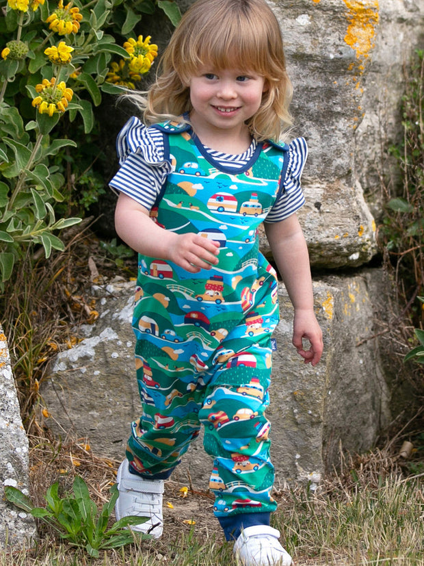 Kite - Kids organic holibobs dungarees - Shoulder popper opening