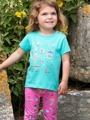 Kite - Girls organic fun fair t-shirt green - Placement print - Short sleeved