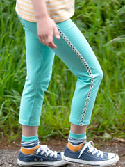 Kite - Girls organic dandy daisy leggings green - Single jersey with a little bit of stretch - 7/8 length leg