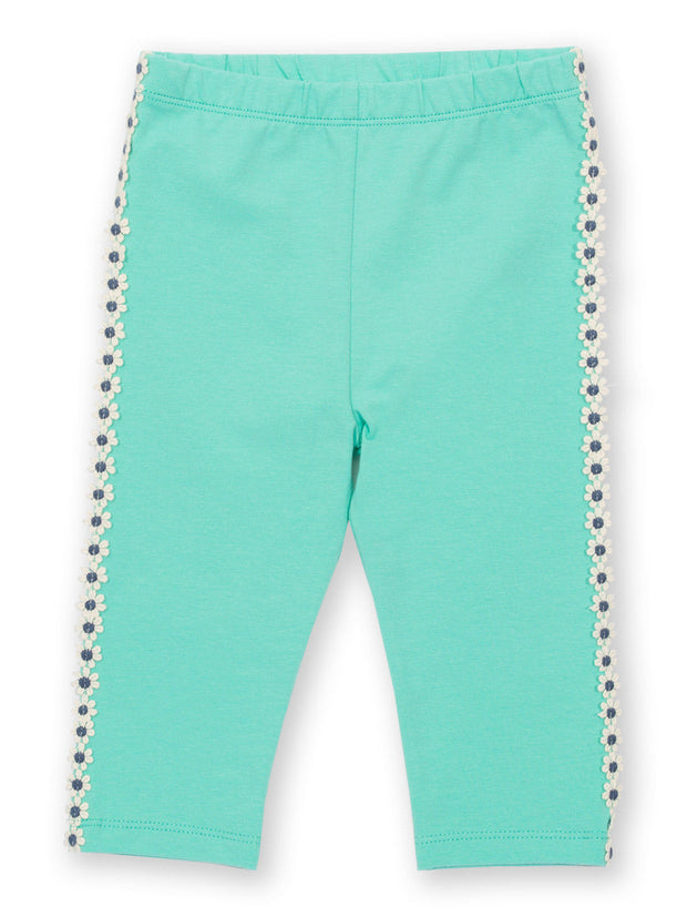 Kite - Girls organic dandy daisy leggings green - Single jersey with a little bit of stretch - 7/8 length leg