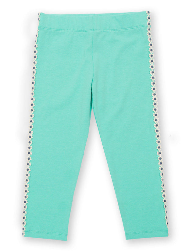 Kite - Girls organic dandy daisy leggings green - Single jersey with a little bit of stretch - 7/8 length leg