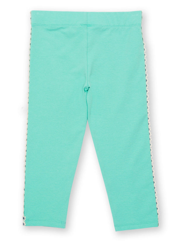 Kite - Girls organic dandy daisy leggings green - Single jersey with a little bit of stretch - 7/8 length leg