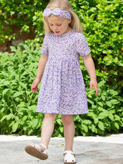 Kite - Girls organic Daisy Bell dress purple - Short sleeves with turn-ups
