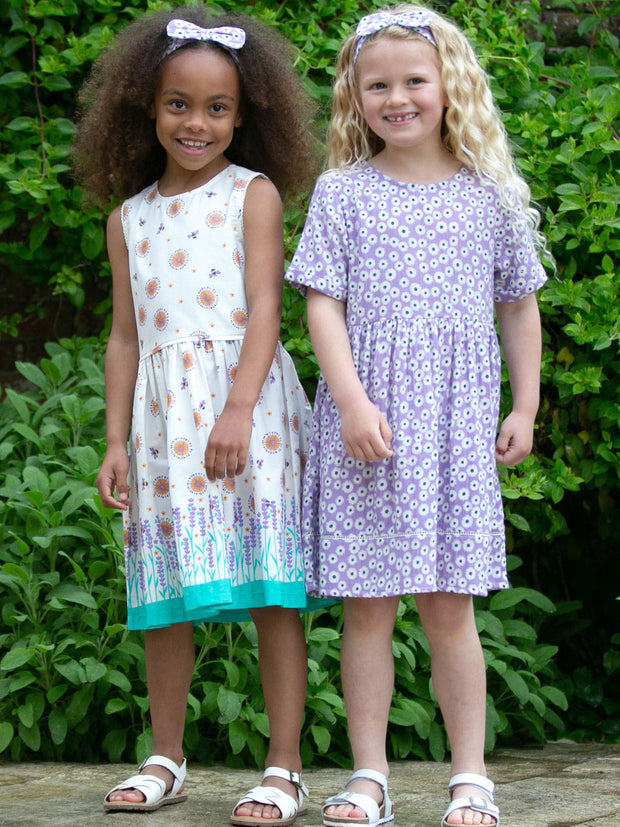 Kite - Girls organic Daisy Bell dress purple - Short sleeves with turn-ups