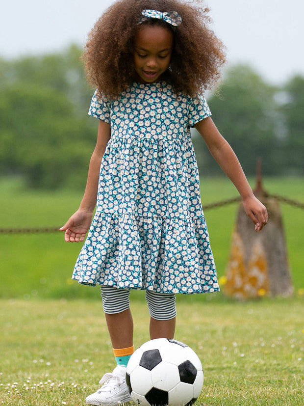 Kite - Girls organic daisy fields dress - Short sleeves with gathers