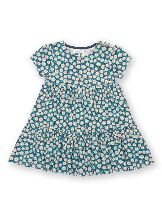 Kite - Girls organic daisy fields dress - Short sleeves with gathers