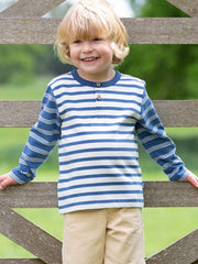 Kite - Boys organic grandad top navy blue - Heavy single jersey - Long sleeved
