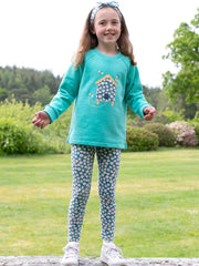Kite - Girls organic beehive sweatshirt green - Appliqué design - Ribbed neckline and cuffs