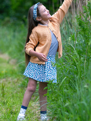 Kite - Girls organic together cardi yellow - Stitch interest yoke design - Midweight knitwear