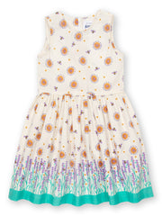 Kite - Girls organic lavender love dress cream - Border print - Sleeveless