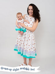 Kite - Girls organic lavender love dress cream - Border print - Sleeveless