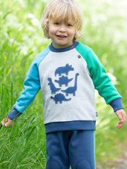 Kite - Boys organic dino play sweatshirt - Appliqué design - Ribbed neckline, cuffs and hem