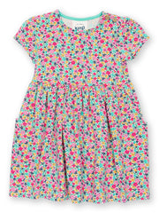 Kite - Girls organic petal perfume pocket dress - Short sleeves with gathers
