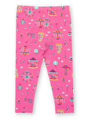 Kite - Girls organic fun fair leggings pink - Elasticated waistband