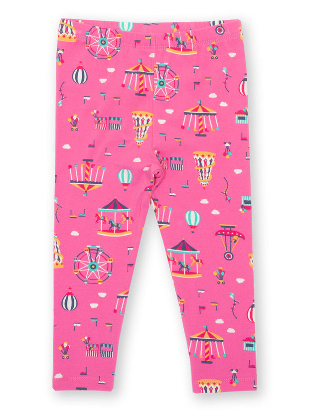 Kite - Girls organic fun fair leggings pink - Elasticated waistband