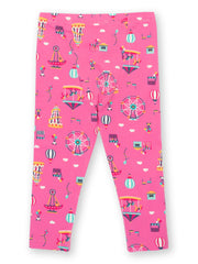 Kite - Girls organic fun fair leggings pink - Elasticated waistband