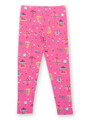 Kite - Girls organic fun fair leggings pink - Elasticated waistband