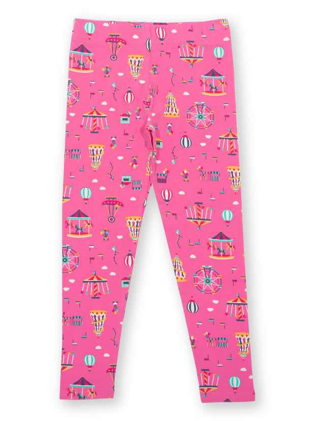 Kite - Girls organic fun fair leggings pink - Elasticated waistband
