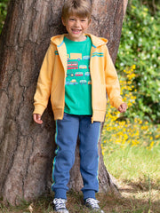 Kite - Boys organic side stripe joggers navy blue - Brush back sweat fabric - Elasticated waistband with adjustable ties