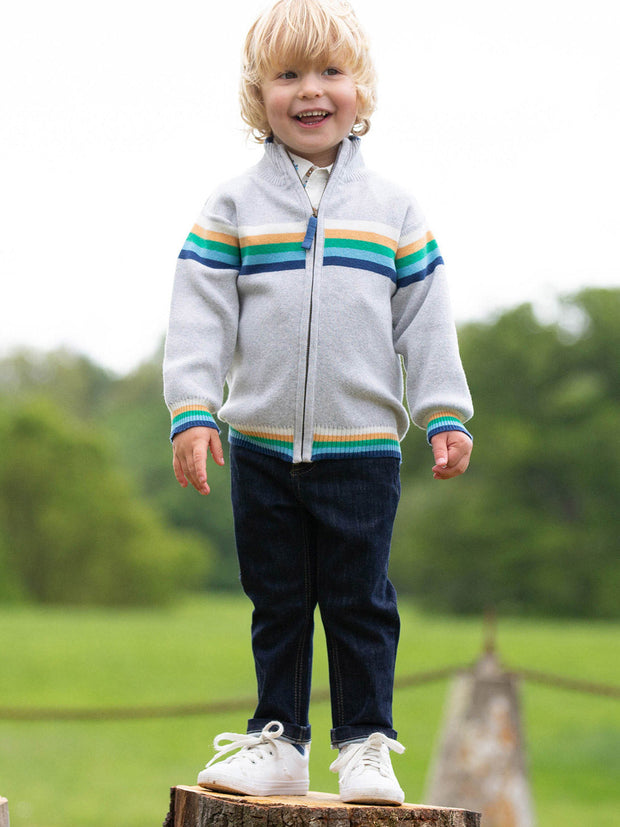Kite - Boys organic stretch denim jeans navy blue - Elasticated waistband across back with button