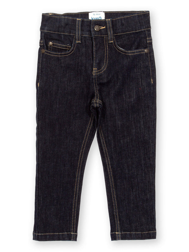 Kite - Boys organic stretch denim jeans navy blue - Elasticated waistband across back with button