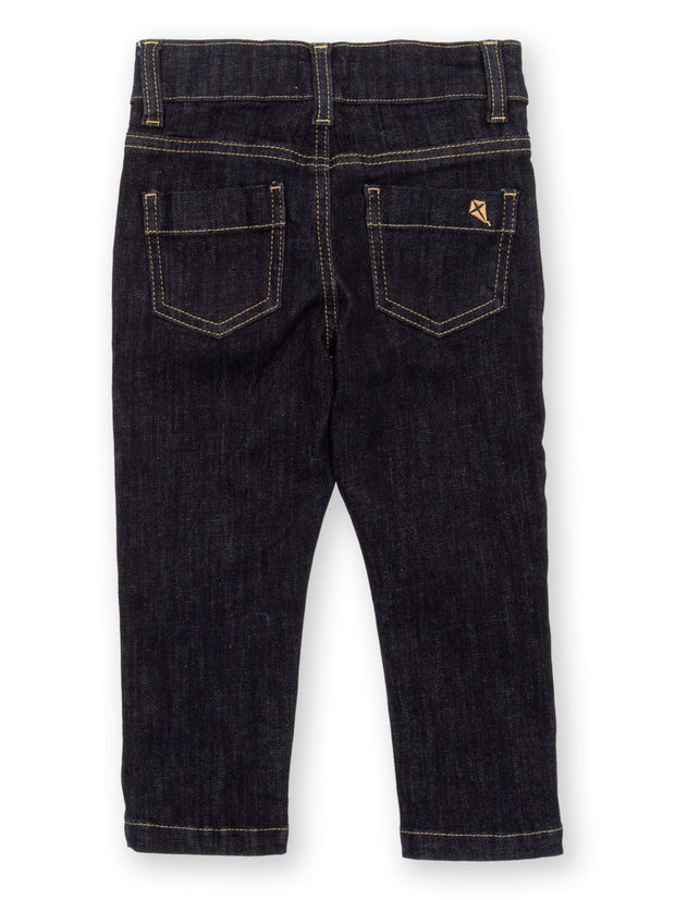 Kite - Boys organic stretch denim jeans navy blue - Elasticated waistband across back with button