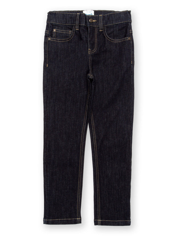 Kite - Boys organic stretch denim jeans navy blue - Elasticated waistband across back with button