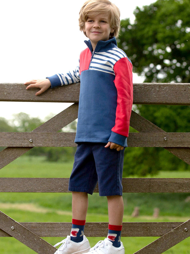 Kite - Boys organic yacht shorts midnight navy blue - Twill - Elasticated waistband with adjustable ties