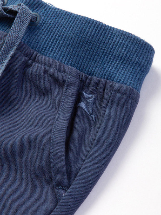 Kite - Boys organic yacht shorts midnight navy blue - Twill - Elasticated waistband with adjustable ties