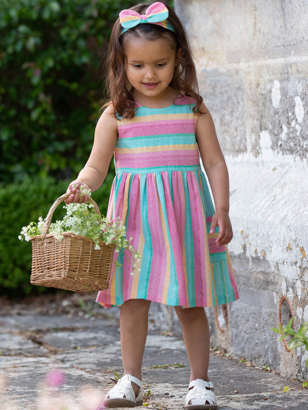 Kite - Girls organic special stripe dress - Yarn dyed stripe - Sleeveless