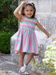 Kite - Girls organic special stripe dress - Yarn dyed stripe - Sleeveless