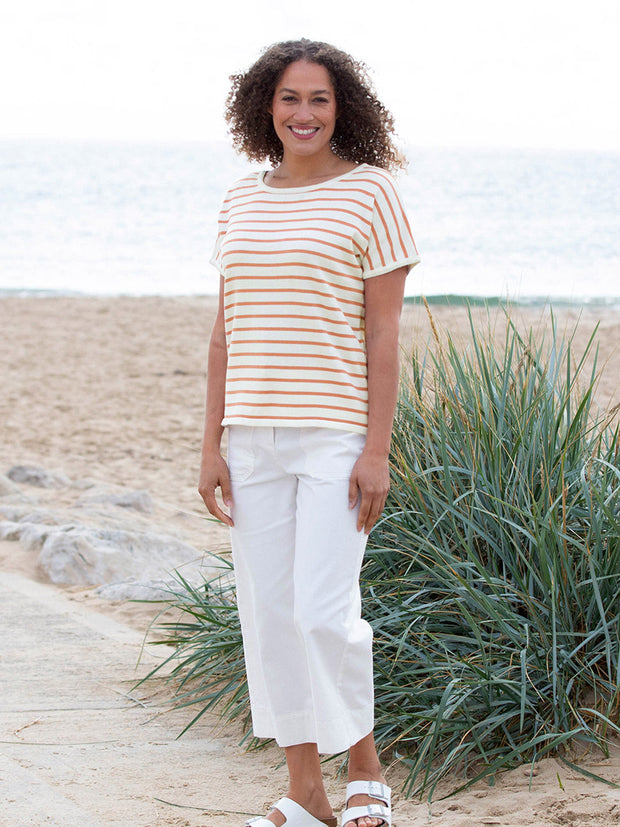 Kite - Womens organic Creech knit top coral - Relaxed fit