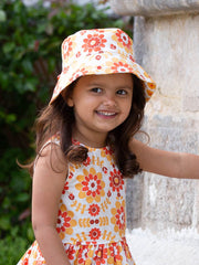 Kite - Girls organic groovy sun hat - Fully reversible